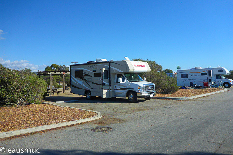 Wohnmobil auf dem Stellplatz